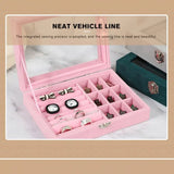 Velvet Jewelry Box Earring Organizer Ring Display Case