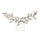 Glazed Leaves Hair Comb Tiara Silver Hairpin Hair Clips