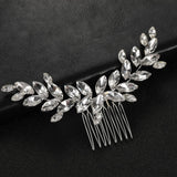 Glazed Leaves Hair Comb Tiara Silver Hairpin Hair Clips