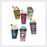 Glitter 3D Mini Drinks Bottle Key Chain Pendant Dollhouse Juice