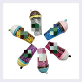 Glitter 3D Mini Drinks Bottle Key Chain Pendant Dollhouse Juice
