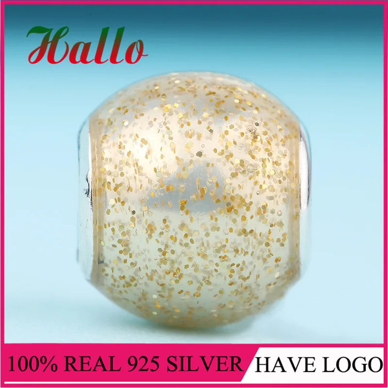 Golden Glitter Ball Charm for Bracelet Making