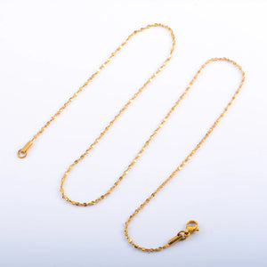 Glitter Chain Stainless Steel Thin Necklace for Women Ladies Plated Choker Jewel