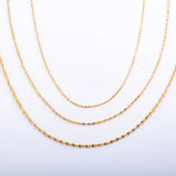 Glitter Chain Stainless Steel Thin Necklace for Women Ladies Plated Choker Jewel