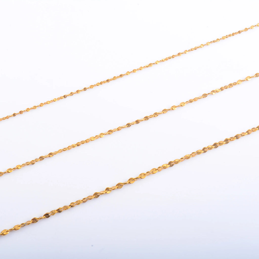 Glitter Chain Stainless Steel Thin Necklace for Women Ladies Plated Choker Jewel