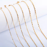 Glitter Chain Stainless Steel Thin Necklace for Women Ladies Plated Choker Jewel
