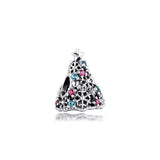 Glitter Christmas Tree Charm Fits Bracelets Sterling Silver DIY Winter Beads