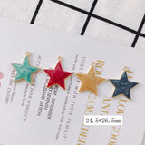 Glitter Enamel Alloy Charms Star Necklace Earring Pendants 30pcs