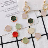 30pcs Glitter Enamel Alloy Round Charms 17*14mm Tone Plated Pendants