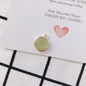 30pcs Glitter Enamel Alloy Round Charms 17*14mm Tone Plated Pendants