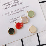 30pcs Glitter Enamel Alloy Round Charms 17*14mm Tone Plated Pendants