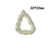 Glitter Enamel Drip Oil Charms 30*20mm Hollow Triangle Earring Pendants 50pcs