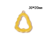Glitter Enamel Drip Oil Charms 30*20mm Hollow Triangle Earring Pendants 50pcs