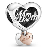 Mom Heart & Family Tree 925 Sterling Silver Charms for DIY Jewelry
