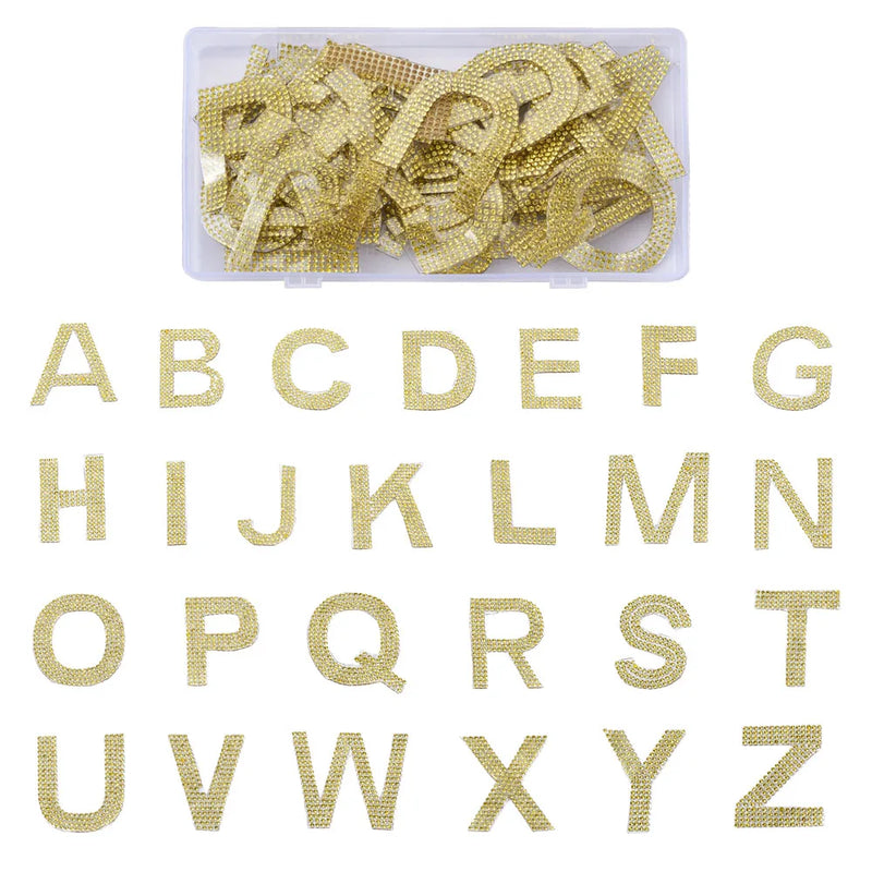 Glitter Hotfix Rhinestone Hot Melt Adhesive 26 Alphabet Red 2sets/box