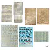 Glitter Letter Numbers Stickers Self-Adhesive Metal A-Z DIY Decoration