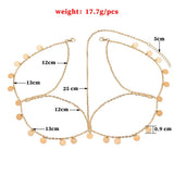 Glitter Metal Tassel Chain Coin Head Chain Hair Jewelry for Women