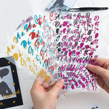 Glitter Powder 3D Random Stickers DIY Alphanumeric Self-adhesive 6 Colors