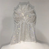 Sparkling Rhinestone Headband Turban Hat Bling Crystal Head Wrap Scarf