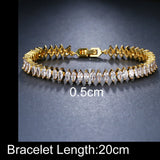Gold-Plated Leaf Zircon Bracelet, Adjustable & Elegant Design