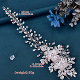 Silver Flower Crystal Hair Comb Tiara Wedding Hair Jewelry