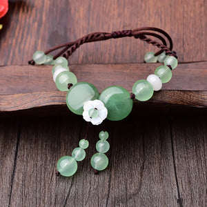 Green Crystal Bracelet Statement Charm Jewelry