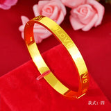 Glossy 999 18K Bracelet Bridal Bangle Wedding Jewelry