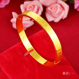 Glossy 999 Opening 18K Plated Ladies Bracelet Bridal Bracelet