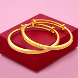 Glossy 999 Push 18K Ladies Bracelet Bridal Bangle Jewelry