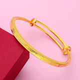 Glossy 999 Push 18K Ladies Bracelet Bridal Bangle Jewelry