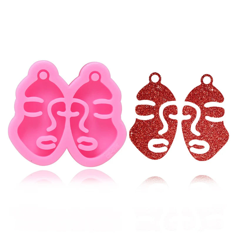 Girl Face Earrings Mold Silicone Mould DIY Epoxy Resin Jewellery Making