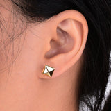 Geometric Stud Earrings 925 Sterling Silver Wedding Jewelry