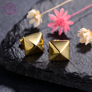 Geometric Stud Earrings 925 Sterling Silver Wedding Jewelry