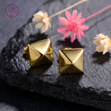 Geometric Stud Earrings 925 Sterling Silver Wedding Jewelry