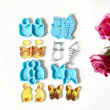 Silicone Mold for Earrings and Keychains - CAT, Fish, Rabbit Shape