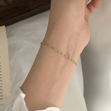 Glossy Water Wave Stainless Steel Chains Women's Bracelets 18K Plated