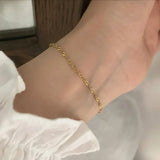Glossy Water Wave Stainless Steel Chains Women's Bracelets 18K Plated