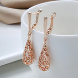 Glossy Water Drop Pendant Earrings for Women Ethnic Costume Jewe