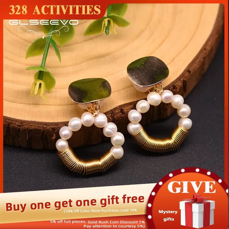 Boho Style Freshwater Pearl Ear Clip Ge0905