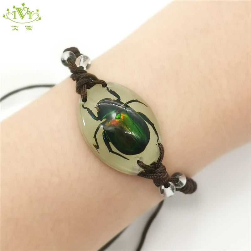 Glow In The Dark Beetle Charm Bracelet