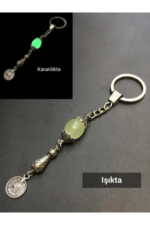 Glow Dark Cat Eye Keychain Home Car Bag Accessory