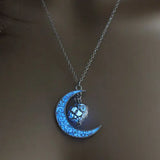 Glow In The Dark Necklace Moonstone Charm Pendant