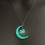 Glow In The Dark Necklace Moonstone Charm Pendant