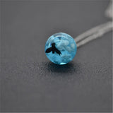 Glow Dark Resin Ball Moon Pendant Necklace Women