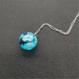 Glow Dark Resin Ball Moon Pendant Necklace Women