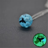Glow Dark Resin Ball Moon Pendant Necklace Women