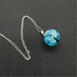Glow Dark Resin Ball Moon Pendant Necklace Women