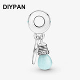 Glow-in-the-Dark Lightbulb Double Dangle Charm for Bracelet Pendant Jewelry