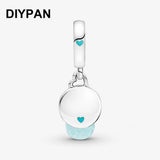 Glow-in-the-Dark Lightbulb Double Dangle Charm for Bracelet Pendant Jewelry
