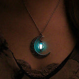Glowing Moon Pumpkin Pendant Necklace